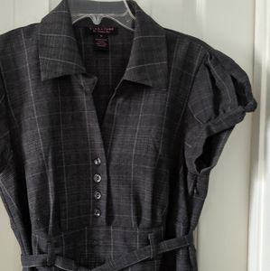 Grey plaid woven dress sz 14